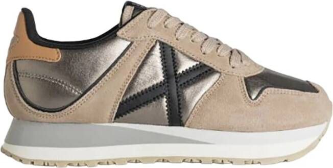 Munich Beige Casual Textiel Sneakers Beige Dames