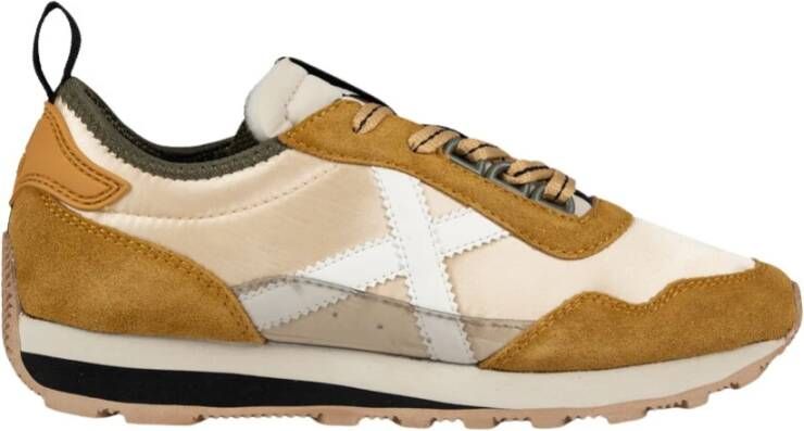 Munich Beige Retro Sneaker met Dubbele Zool Multicolor Dames