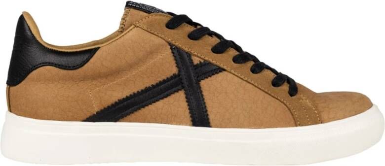 Munich Bruine Sportieve Leren Sneakers Brown Heren