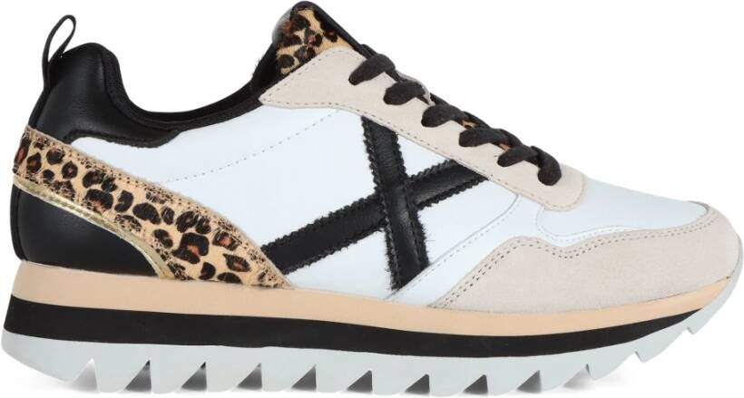 Munich Dierenprint Leren Sneakers White Dames