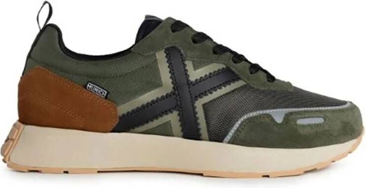 Munich Groene casual textielen sneakers voor heren Green Heren