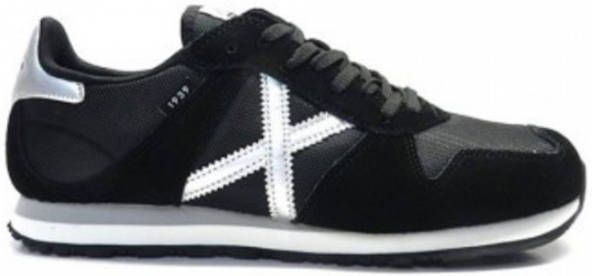 Munich Zwarte Leren Sneakers oor Heren Black Heren