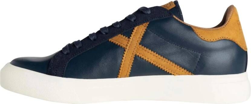 Munich Blauw Navy Leren Sneakers Rete 82 Blauw Heren