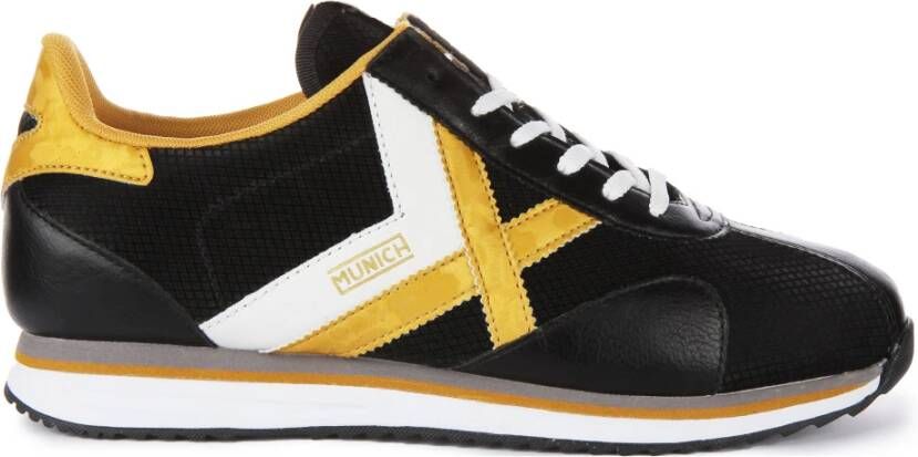 Munich Retro Geïnspireerde Veterschoenen Zwart Goud Multicolor Heren