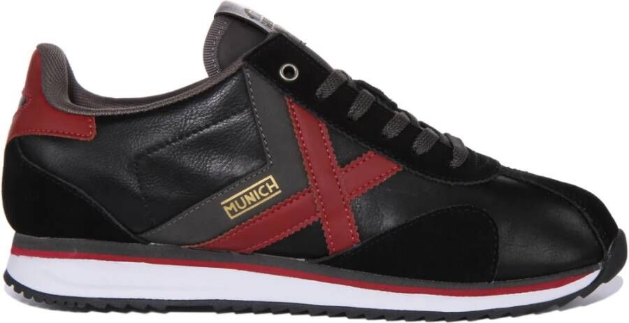 Munich Retro Geïnspireerde Zwart Rood Sneakers Mannen Multicolor Heren