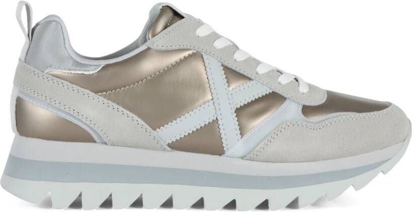 Munich Ripple Leren en Stoffen Sneakers Beige Dames