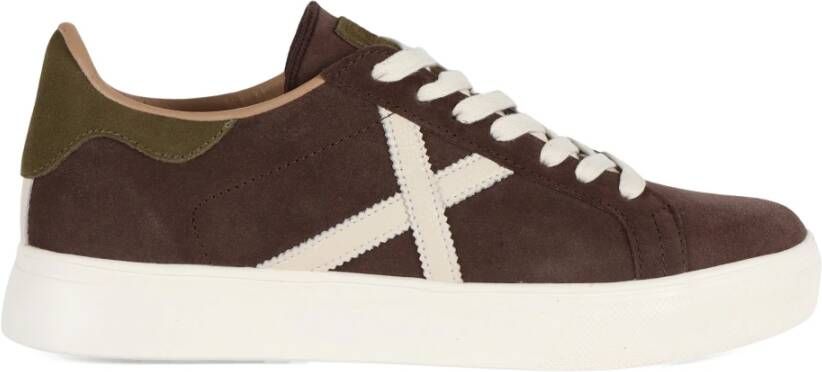 Munich Sneakers van suède met vetersluiting Brown Heren