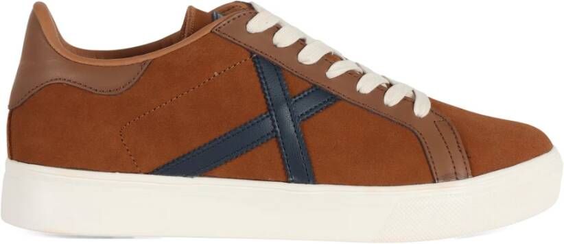 Munich Sneakers van suède met vetersluiting Brown Heren