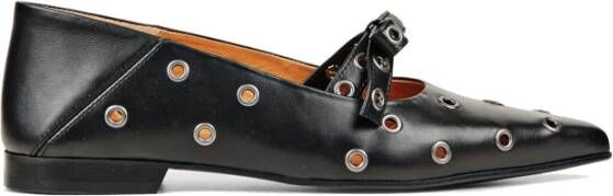 Munthe Elegante Zwarte Leren Schoenen met Strik Black Dames