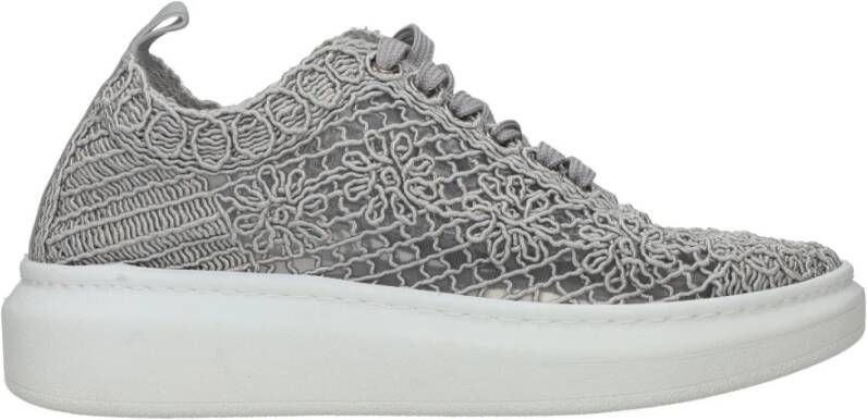 mustang Bloemen vetersneaker voor dames Gray Dames