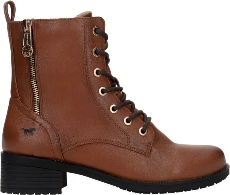 mustang Bruine Veterschoenen voor Dames Brown Dames