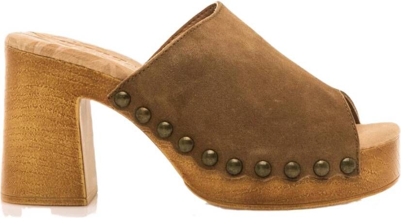 mustang Coyote Platform Sandals Brown Dames