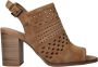 Mustang Geperforeerde Cognac Sandalette Brown Dames - Thumbnail 1