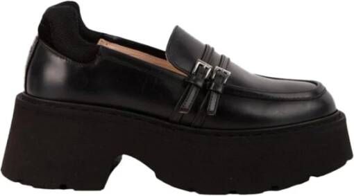 N21 Leren gesp mocassins voor vrouwen Black Dames