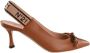 N21 Stiletto Hak Leren Slingback Schoenen Brown Dames - Thumbnail 1