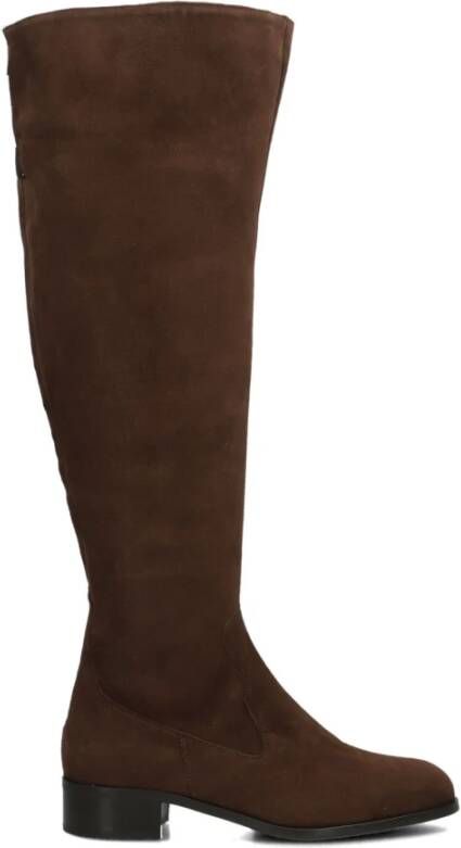 Nalini Cognac Leren Laarzen Stijlvolle Blokhak Brown Dames