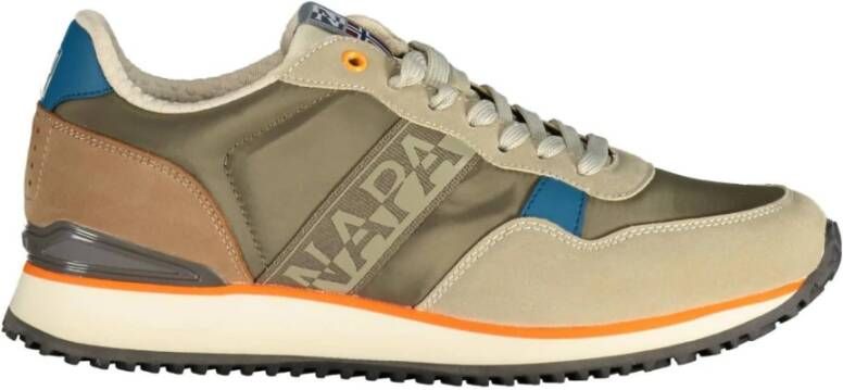 Napapijri Beige Polyester Sneaker met Veters en Logo Multicolor Heren