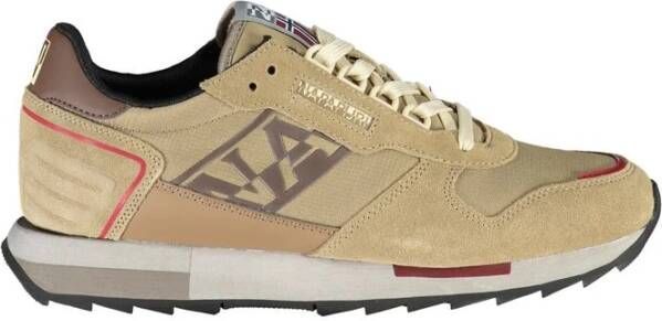 Napapijri Beige Sports Sneakers met Contrastdetails Beige Heren