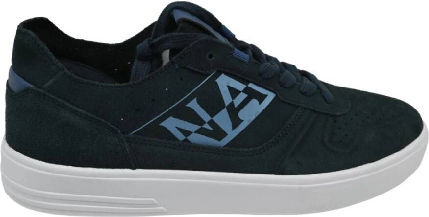 Napapijri Blauwe Marine Suède Sneakers Black Heren