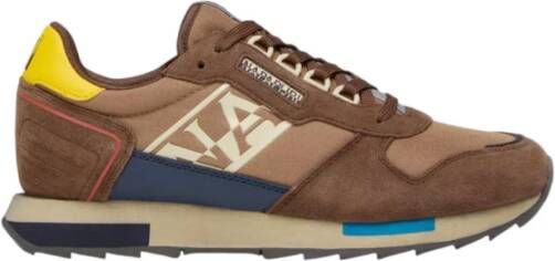 Napapijri Bruine Suède Nylon Hardloopschoenen Brown Heren