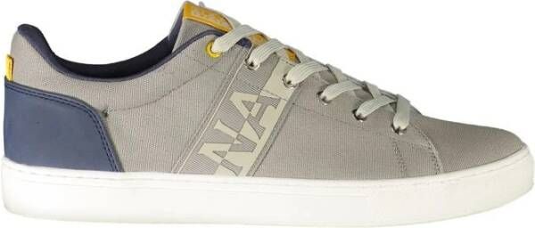 Napapijri Grijze Polyester Sneaker met Veters Contrastdetails Logo Gray Heren