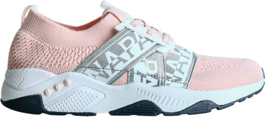 Napapijri Italiaanse Mesh Sneakers Stijlvol Ontwerp Pink Dames