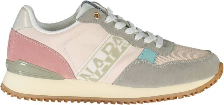 Napapijri Roze Polyester Sneaker met Contrasterende Details Multicolor Dames