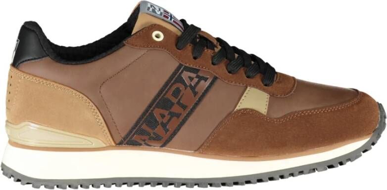 Napapijri Sportieve Bruine Veterschoenen met Contrastdetails Brown Heren