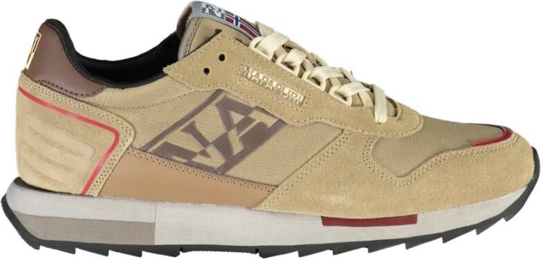 Napapijri Sportieve Veterschoenen Beige Contrast Logo Beige Heren