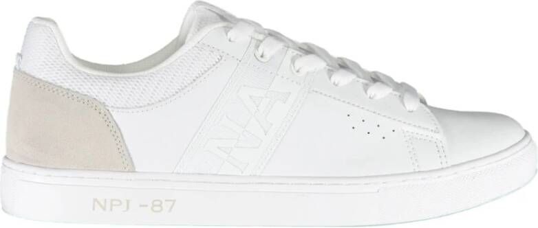 Napapijri Sportieve witte vetersneakers met contrastdetails White Heren