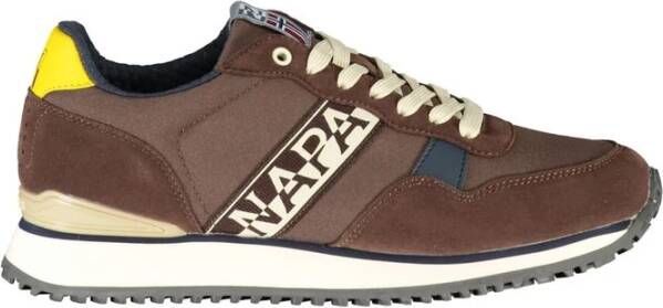 Napapijri Stijlvolle bruine vetersneakers met contrastdetail Brown Heren