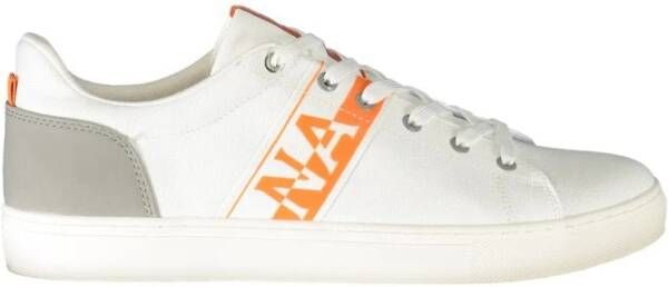 Napapijri Witte Polyester Sneakers met Veters Contrastdetails Logo White Heren