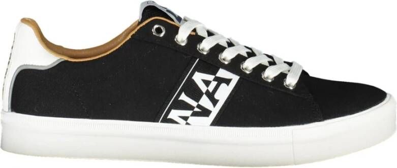 Napapijri Zwarte Vetersneakers met Contrasterende Accenten Black Heren