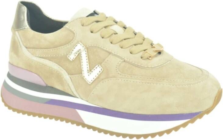 Nathan-Baume Beige Daim Runner Sneakers Beige Dames