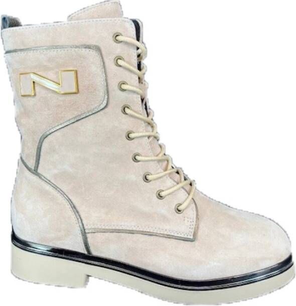 Nathan-Baume Stijlvolle Dames Veterschoenen Beige Dames