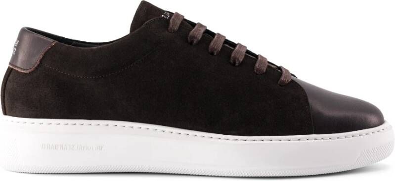 National Standard Handgemaakte Bruin Suède Sneakers Brown Heren