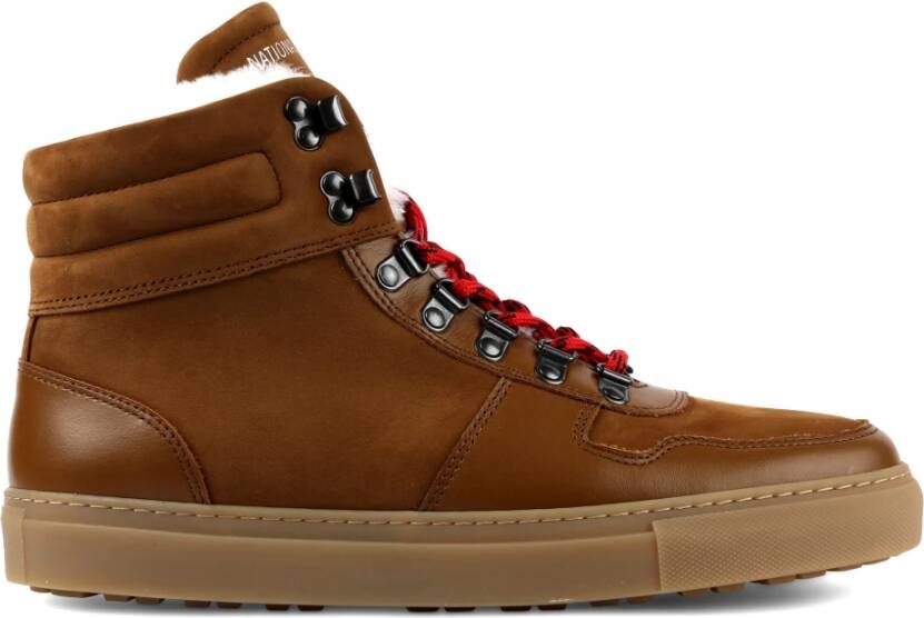 National Standard Handgemaakte Cognac Sneakers Brown Heren