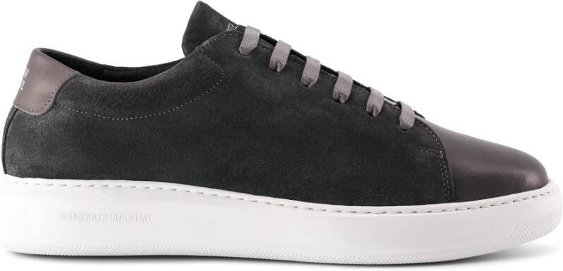 National Standard Handgemaakte Iron Suede Sneakers Gray Heren