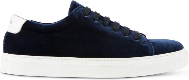 National Standard Handgemaakte Navy Velvet Sneakers Blue Heren