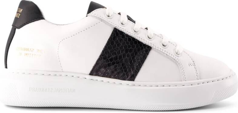 National Standard Handgemaakte Python Sneakers Wit Zwart White Dames