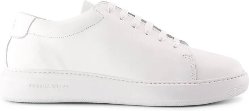 National Standard Handgemaakte Witte Monochrome Sneakers White Heren