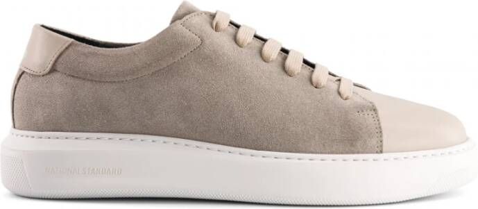 National Standard Handgemaakte Sand Suède Sneakers Beige Heren