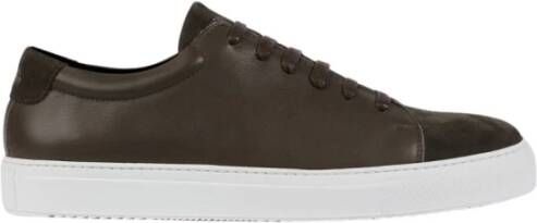 National Standard Premium Sneakers in Khaki Leer Fluweel Green Heren