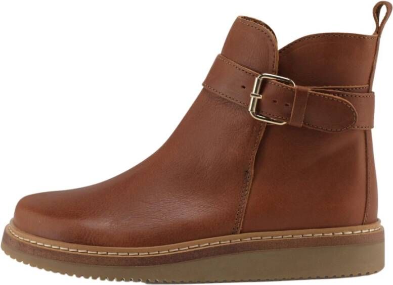 Nature Footwear Betty Leren Laars Cognac Brown Dames