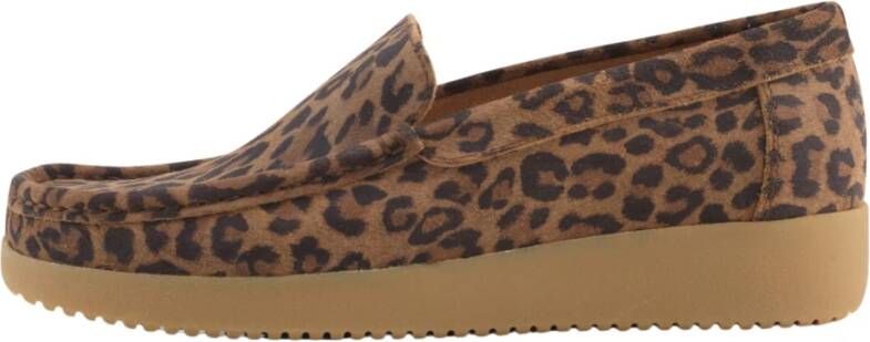 Nature Footwear Elin Loafer Suede Print Brown Dames