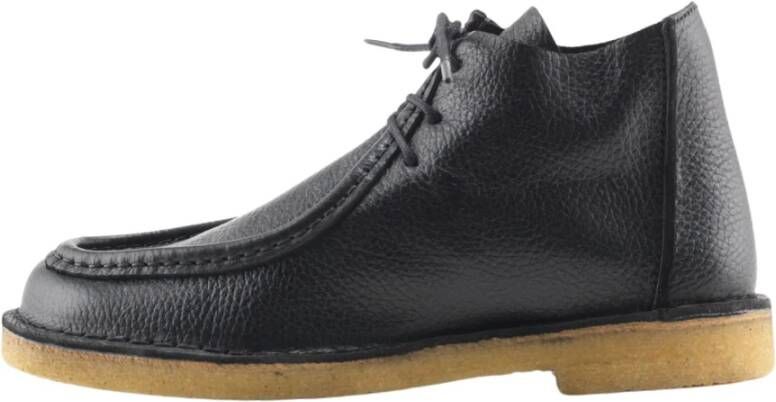 Nature Footwear Klassieke leren veterschoen Black Dames