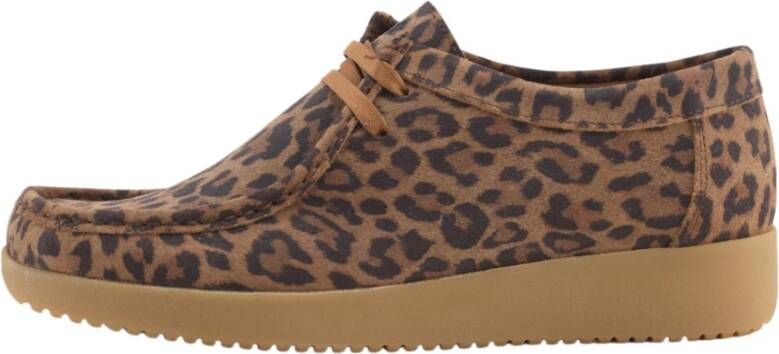 Nature Footwear Luipaard Suède Print Schoenen Brown Dames