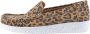 Nature Footwear Luipaardprint Loafer Suède Schoen Brown Dames - Thumbnail 1