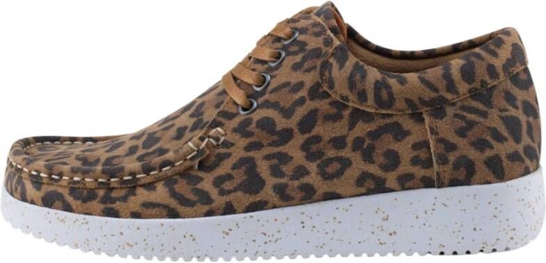 Nature Footwear Luipaardprint Suède Schoenen Brown Dames