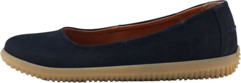 Nature Footwear Marie Ballerina Nubuck Navy Blue Dames